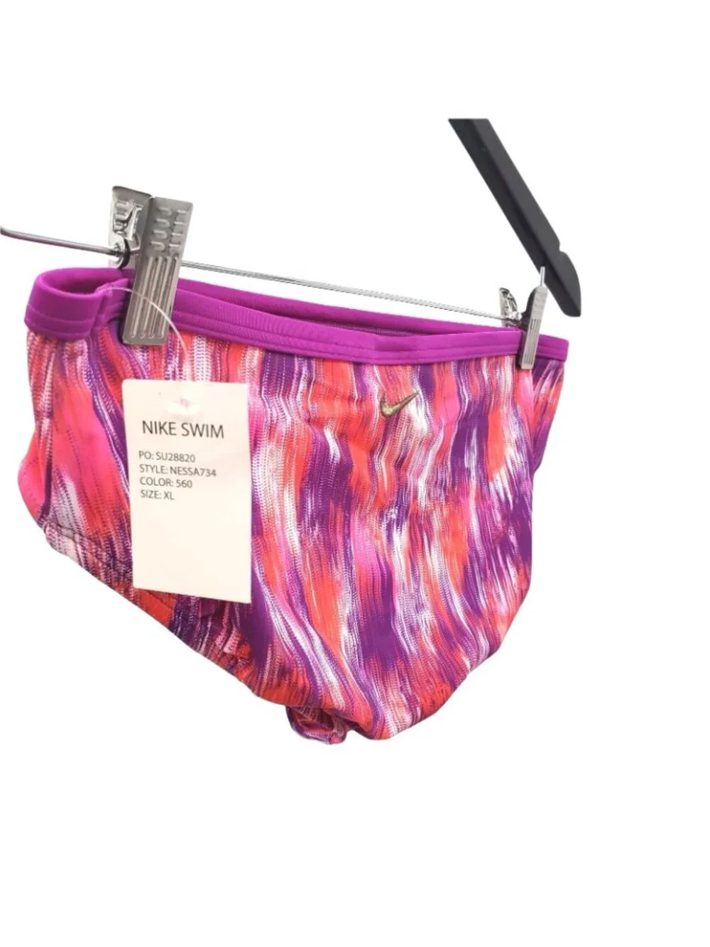 NIKE Junior XL Bikini Bottom Bathingsuit Vivid Purple Tie-dye Purple Swimwear